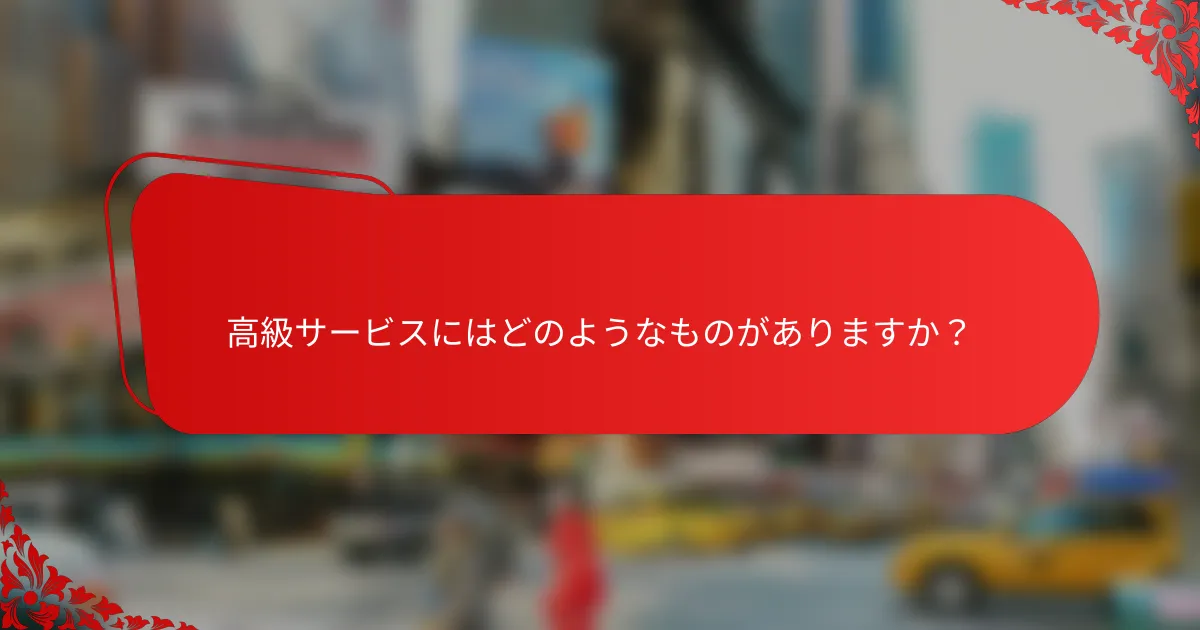 高級サービスにはどのようなものがありますか？