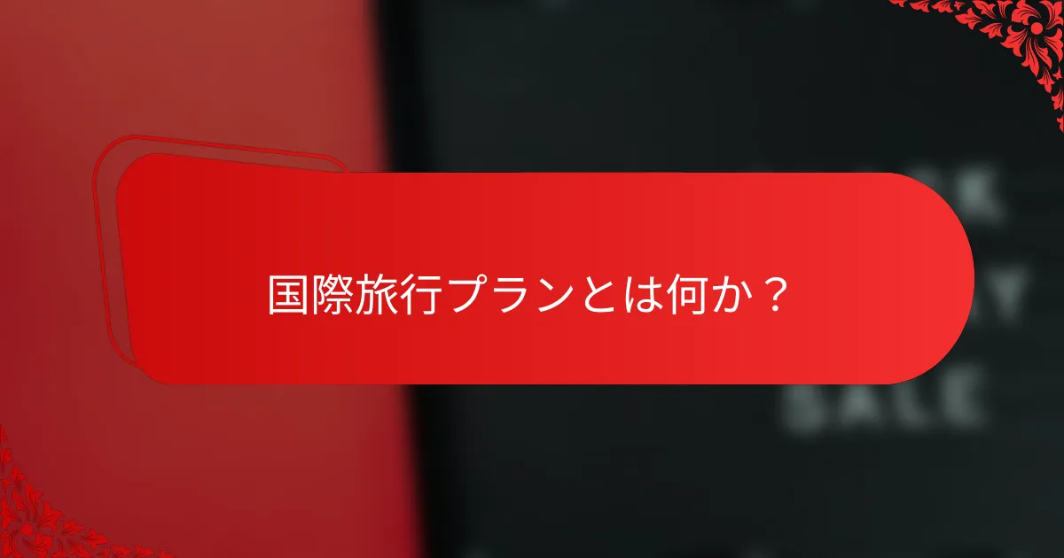 国際旅行プランとは何か?